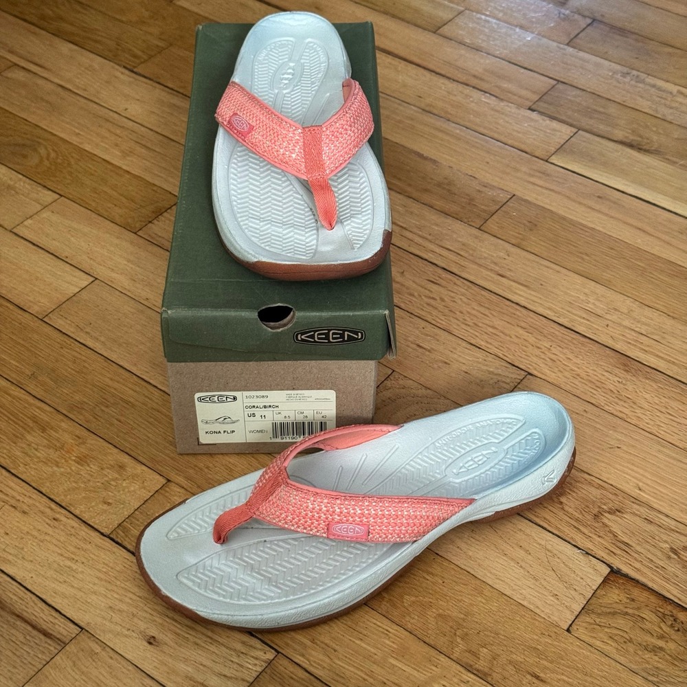 KEEN Kona Flip Flop Sandals Coral Birch Women's Size 11 Flip Flops Comfort Beach